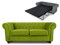 Schlafsofa Chesterfield Asti Bis 2-Sitzer, Sofa mit Schlaffunktion, Couch 2-er, Couchgarnitur, Sofagarnitur, Holzfüße, Glamour (Hellgrün (Velvet 75))