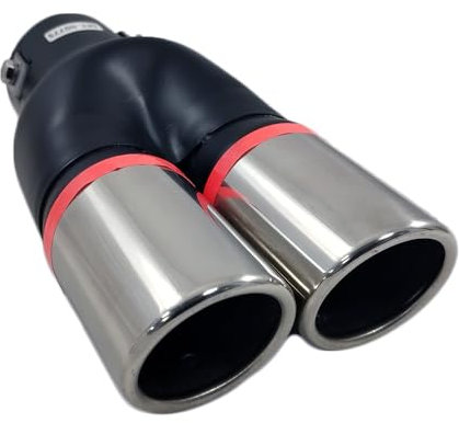 Auspuffblende Doppelrohr Endrohr Edelstahl Auto Endrohrblenden Auspuffendrohr Auspuffrohr Tuning Universell Schalldampf Blende Sport Rund Chrom Auspuffspitzen