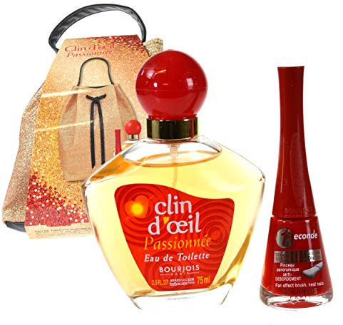 Bourjois Clin D'Oeil Passionee Gift Set EDT 75ml Nail Polish 9ml Glitter Bag
