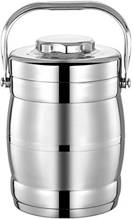 Q&Z ThermobehäLter Warmhaltebox FüR Essen Edelstahl 2L Thermo-SpeisebehäLter FoodbehäLter 100% Dicht FüR Warme SpeißEn Essen Babynahrung Suppe Obst