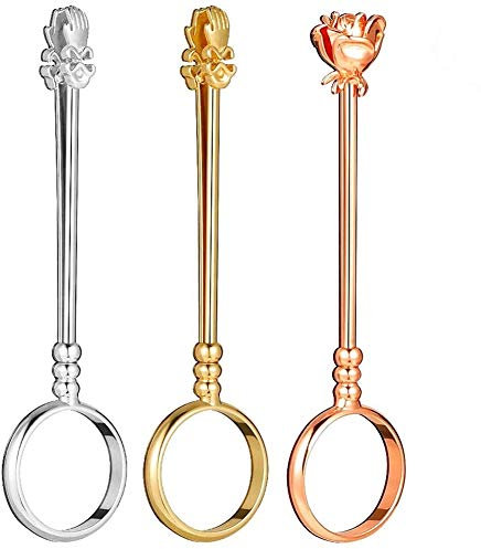 hugttt Cigarette Case - 3pcs Brass Cigarette Holder Ring, Loop Closure, Rose Gold, Gold, Silver, Adjustable to Fit Different Cigarette Sizes