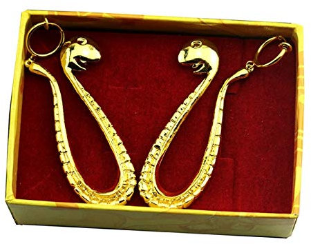 Anime One Piece 70/80 / 100cm Boa Hancock Schwarz Lange Straigt Schlangenohrringe Cosplay Kopfbedeckung Synthetisches Haar + Kostenlose Perückenkappe Ohrring 2