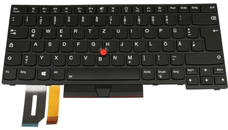 IPC-Computer Lenovo 5N20V43771 Original Tastatur DE (deutsch) schwarz/schwarz mit Backlight und Mouse-Stick für ThinkPad P14s Gen 1 (20S4/20S5), T14 Gen 1 (20UD/20UE)