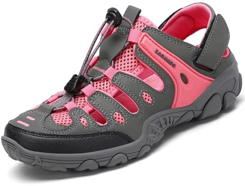 SAGUARO Donna Sandali da Trekking Traspirante Antiscivolo Sandali Sportivi con Punta Chiusa Estate Scarpe da Esterno Rosa 38 EU