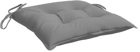 vidaXL Stuhlkissen 6 STK., Sitzkissen mit Bändern, Sitzauflage Outdoor Indoor, Stuhlauflagen Kissen für Gartenstuhl, Grau 50x50cm Oxford-Gewebe