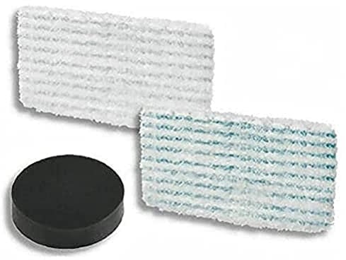 Rowenta ZR005804 - Set di 2 salviette in microfibra e 1 filtro in schiuma, compatibili con pulitori a vapore Clean & Steam Révolution, colore: blu/bianco