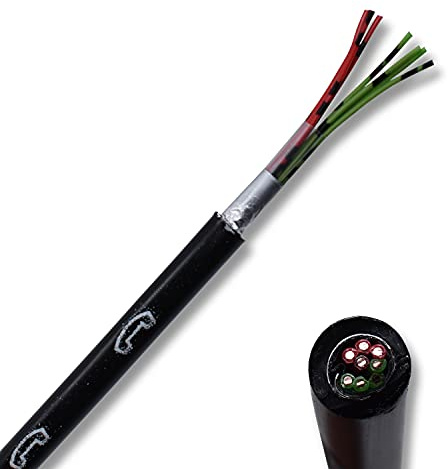 EBROM Fernmeldekabel A-2Y(L)2Y 4x2x0,6 mm - Fernsprech Außen Erdkabel 20 m | ab 5 Meter bis 150 Meter bestellbar, Fernsprechkabel erdverlegbar - Telekommunikationskabel - Farbe: schwarz