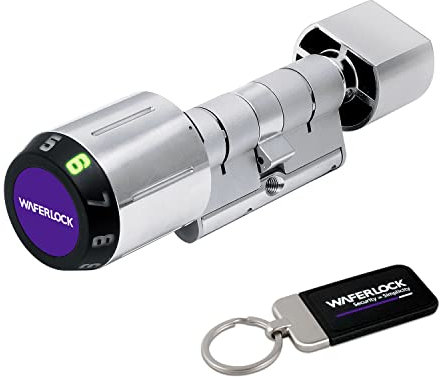 WAFERLOCK C760 Smart Euro Cylinder Lock – Keyless Access with App, Bluetooth, RFID & PIN | IP68 Waterproof, Fire-Resistant, Anti-Drill | EN15684 Certified | 50/50–65mm (100-115mm) | Nickel Finish