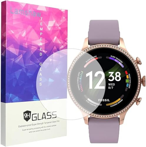 Giaogor Lot de 3 films de protection d'écran en verre blindé pour montre connectée Fossil Gen 6 42 mm