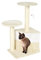 Wiltec Arbre à Chat - 71 cm de Haut - avec Niche et perchoirs - Meuble grattage félin Peluche - Couleur Beige - avec Maisonnette, sisal et Plate-Forme, balles de Jeu