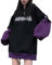 WINKEEY Japan Harajuku Maglione con Cappuccio da Donna Ragazze Autunno Inverno Felpa con Cappuccio Hip Hop Streetwear Punk Carino Felpe Maglione, Nero Viola M