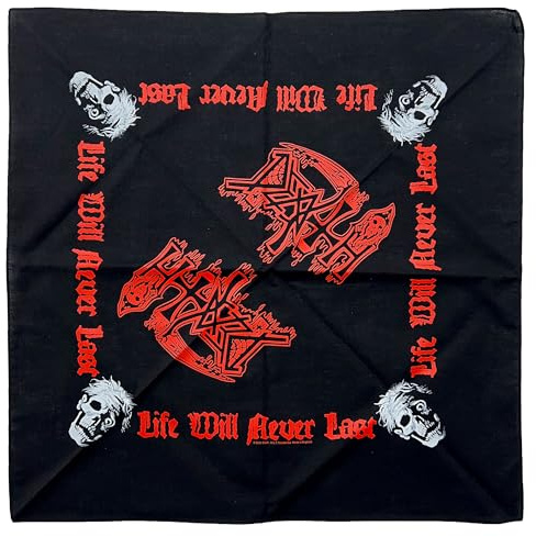 Unbekannt Death Bandana Life Will Never Last Band Logo Nue offiziell Schwarz
