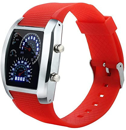 Uhren Herren Armbanduhr Quarz Uhr Herrenuhr Quarzuhr Sportuhr Outdooruhr Watch für Männer 2022 Herren Mode Militär Uhren Luxury Herren LED Light Turbo Tachometer Sportwagen Zifferblatt Meter Uhr