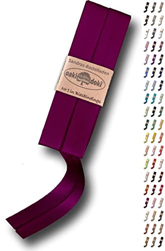 Sandras-Bastelladen Schrägband/Einfassband Satin gefalzt 2m x 20mm 791-Fuchsia