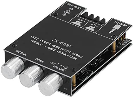 FTVOGUE Power Amplifier Board Module - Bluetooth Stereo Dual Channel AMP with Treble Bass Control ZK‑502T