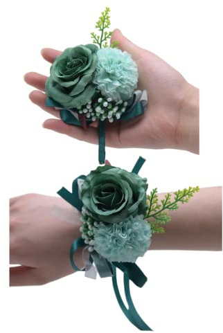 Rikyo Ansteckblume mit Rosenblüten am Handgelenk, Seidenblume für Braut, Handblume für Herren, Boutonniere, Kuchendekoration, Hochzeitsfeier, Album, Dekoration, Abschlussball, Party, Handblume