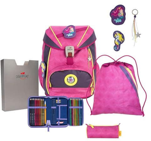 DerDieDas ErgoFlex Superflash Schulranzenset 5-teilig Pink Mermaid