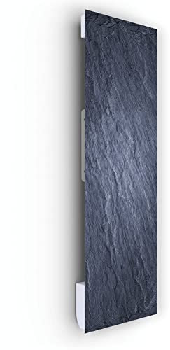 ILO|Radiateur Électrique Soufflant Mural| Rayonnant| +38 Décors| Extra Plat| 1250w| Pour pièce de 22m2 |Orientation Vert.|Éco, Silencieux| Fabrication France| Ardoise