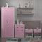 AFN Home Delvito 4 Piece Bedroom Furniture Set - Includes Wardrobe, 5 Drawer Chest, Bedside Cabinet (Pink on White)