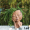 Meyas Blumentopf Gesicht Sukkulente Blumentopf Pflanze Blumentöpfe,Pflanztopf für Sukkulenten,Kaktus Pflanzgefäß mit Ablaufloch,Blumentöpfe Gartendeko Geschenk Innen Draußen Blumentöpfe Braun ﻿
