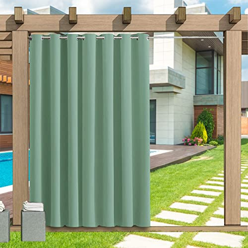 Outdoor Vorhang Wetterfest, 1 Stück Outdoor Vorhang Wasserdicht Wetterfest Blickdicht mit Ösen, 24 Farben Sichtschutz Sonnenschutz Outdoor Gardine für Veranda, Pergola, Laube, B213xH213CM