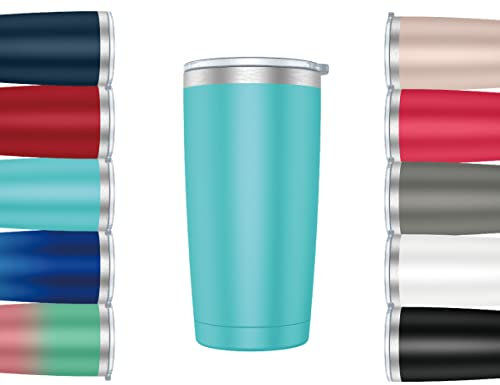 Mi Ko Mi Ka Taza Termo Café y Te para Llevar en Mano o en Coche - Taza Térmica de Acero Inoxidable Asa Tapa (600ml, Turquesa)