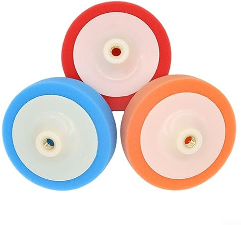 A Polishing Sponge Heads, 3pcs 6in 150mm Car Polishing Heads Mop for PADS Sponge Soft Foam Buffing for M14 Thread