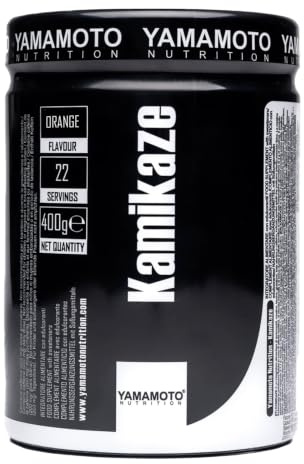 YAMAMOTO NUTRITION Kamikaze 400 gramos, Producto de Preentrenamiento para la Estimulación del Óxido Nítrico, Sabor Naranja