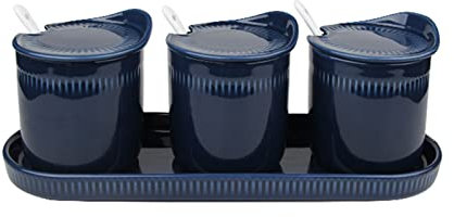 Zuccheriera, Contenitori for spezie, Zuccheriera tricolore con coperchio, Contenitore for condimenti for saliera con cucchiaino, Barattolo in ceramica, Barattolo for spezie-Rosa-300ML ( Color : 300ml