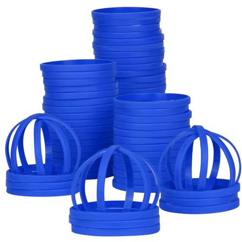 LVNRIDS 50 PCS Silicone Wristbands Rubber Bracelets 8 inch Length Sports Elastic Wristband Bracelet Bulk Gifts for Men Women Teacher Student Party Blue