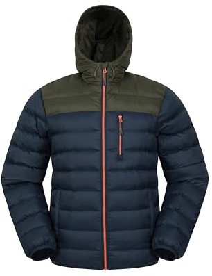 Mountain Warehouse Link Mens Padded Jacket - Showerproof, Lightweight & Warm Puffer Coat with Lots Of Pocket - Ideal For Cold & Wet Weather Khaki 4XL