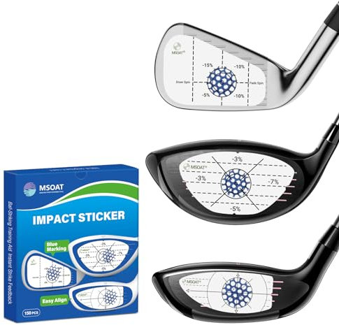MSOAT Golf Impact Tape 150 Stück, Sweet Spot & Konsistenzanalyse, Golfschläger-Gesichtsaufprallaufkleber für Pfropf/UHR/TV/ TV/ 150 Stück, Übungsschwung-Trainingshilfe