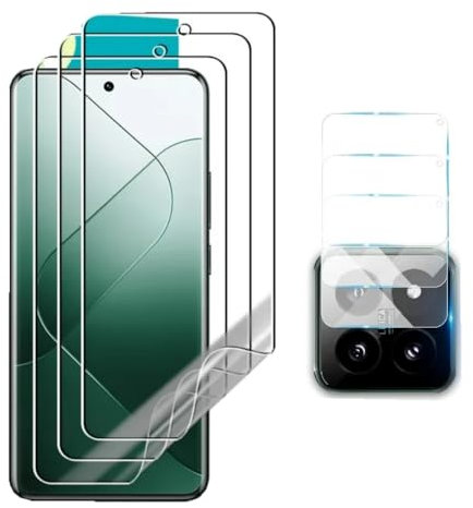 [3+3 Pack] TPU Screen Protector for Xiaomi Redmi Note 13 Pro Plus with Camera Lens Protector, Full Coverage HD Clear Flexible TPU Film for Redmi Note 13 Pro Plus - Self-Repairing, Easy Installation