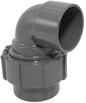 HAF® PVC Flexfit Übergangswinkel 90° mit 50mm Klemmkupplung x 50mm Klebemuffe | Klemm x Klebe | Klemmverbinder 90 Grad aus PVC-U für Verbindung von Flexschlauch mit Rohr - Qualität: Made in Europe