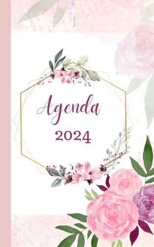 AGENDA 2024: YEARLY PLANNER FOR ORGANIZATION, FLORAL NOTEBOOK