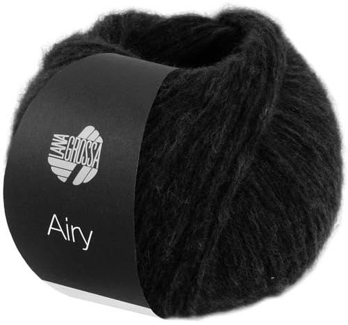 LANA GROSSA Airy | Flauschige Netzgarnstruktur aus 40% Baumwolle gefüllt mit 18% Merino- und 42% Baby Alpaka Fasern | Handstrickgarn | 50g Wolle zum Stricken & Häkeln | 170m GarnFB 10