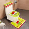 Grinch Decor WC-Sitzbezug, Weihnachtsdekoration, Weihnachts-Badezimmer-Set, Teppich für den Innenbereich, 4 Stück (grün-rot)