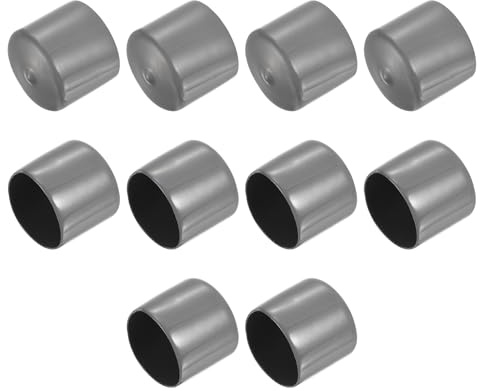 QUARKZMAN 10 Stück Gummikappen, 35 mm Rohrstopfen Endkappe Rund Schutzkappen Pfostenkappe Abdeckkappen Zaunpfosten Endspitze Kappen für Gartenstühle Tischbeine Möbelfüße Gleiter, Dunkelgrau