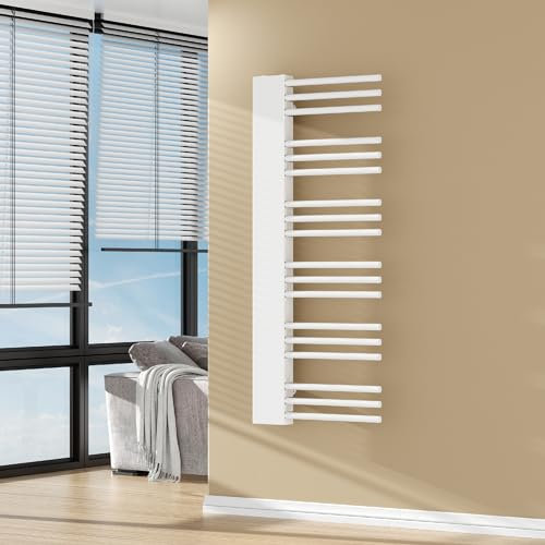 [neu.haus] Handtuchheizkörper Kviteseid Badheizkörper Designheizkörper 120 x 50 cm Handtuchwärmer Handtuchtrockner mit Warmwasser Heizgerät Untenanschluss 50mm Wandmontage Weiß