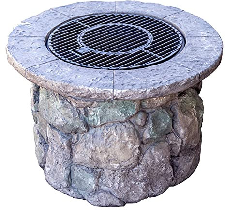 bttllke Brasero para Exteriores de 90 cm, Estufa de leña para Exteriores, brasero para cocinar al Aire Libre, Juego de Barbacoa con Olla Caliente, Calentador de Patio para jardín
