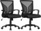 Yaheetech Bürostuhl Ergonomisch Schreibtischstuhl mit Schaukelfunktion Drehstuhl mit Gepolstertem Sitzkissen Chefsessel Höhenverstellbar fürs Arbeitszimmer/Büro, Schwarz/2pcs