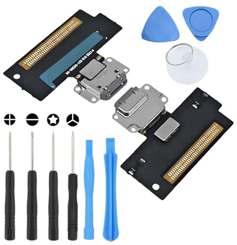 S&L ENTERPRISE Charging Port Dock Connector Compatible with iPad Pro 10.5 Inch A1701 A1709 A1852 2017 10.5 Charging Port Flex Cable – Incl. Repair Tool Kit – Black