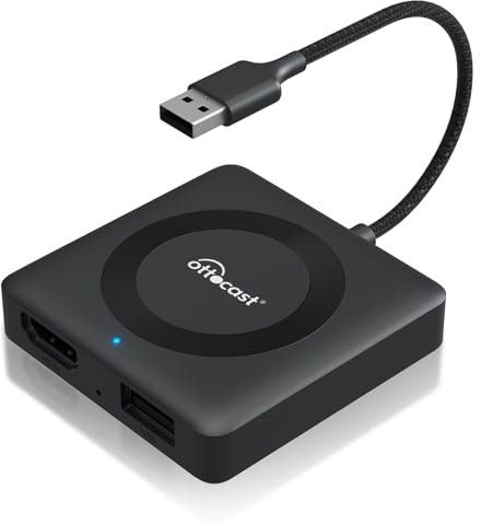 OTTOCAST Car TV Mate Pro, Drahtloser CarPlay Adapter & TV Konverter, Wireless CarPlay iOS Adapter für Autos, HDMI Multimedia Adapter für TV Sticks, Kompatibel mit Autos mit Wired CarPlay