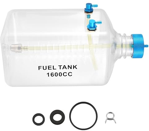 FUWIND Fuel Tank Petrol Transparent Plastic Bottle 1600CC CNC for RC Gas and Nitro Airplane