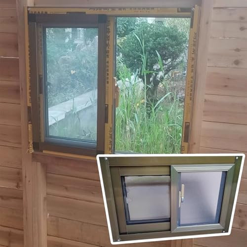 Oracra Small Household Window Screen for Ventilation, Custom Size Slider Double Pane Windows 36 32 30 26 24 20 Inch, Metal Barn Basement Windows(WxH 34x24in/85x55cm)
