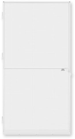 fowong Fly Screens for Doors - 100 x 249cm White Aluminium Frame Door Screen with Adjustable Frame, Anti-Mosquito, Ventilation, Daylighting