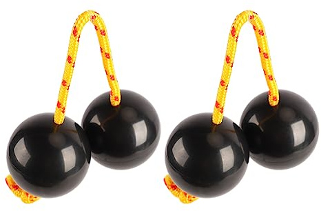 Akozon 2pcs Afrikanische Rhythmische Shaker -Rassel -Ball für die Unterhaltung Verstellbarer Schwarz Bequem