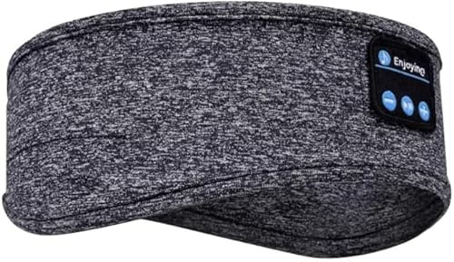 Wireless Bluetooth Sleeping Headband | Comfortable Sleep Headphones for Night Use, Soft Music & Meditation Headband with Built-in Speakers, Perfect for Side Sleepers, UK Compatible (Gray)