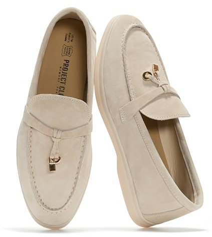Project Cloud Genuine Leather Womens Shoes - Lightweight Moccasins Loafers for Women with Memory Foam and Leather Insole - Non-Slip Casual Womens Slip on Shoes for Women(IRIS,LTSANDSDE,8M)