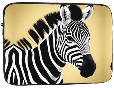 Black and White Zebra Printed Laptop Sleeve, 15 inch Computer Protective Sleeve, Essential for Business and Office Commuting